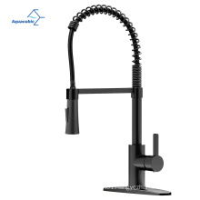 Aquacubic sell well Pull Down Spring Black Stainless Steel Kitchen Faucet